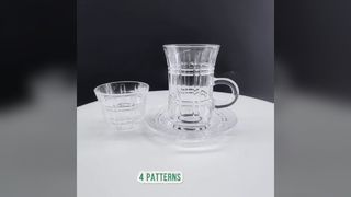 Elegant 18 Piece Glass Tea Cup Set 