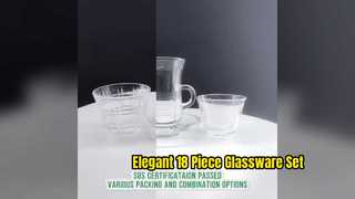 Elegant 18 Piece Glass Tea and Coffee Cup Set