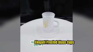 Elegant Frosted Glass Tea Cups Scratch Resistant Design