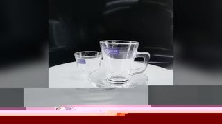 Elegant 12 Piece Glass Tea Cup Set Modern Minimalist Design