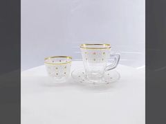 Elegant Glass Tea Cup 1471B Premium Quality Home Decor
