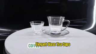 Modern Glass Tea Cup 1473B Elegant Set