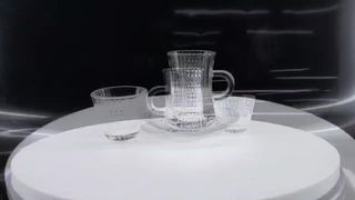 Elegant 12 Piece Glass Tea Cup Set for Home and Cafe