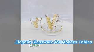 Elegant 18 Piece Glass Tea and Cawa Cup Set