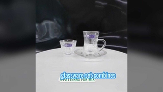 Elegant Embossed Floral Glass Cup & Saucer Set